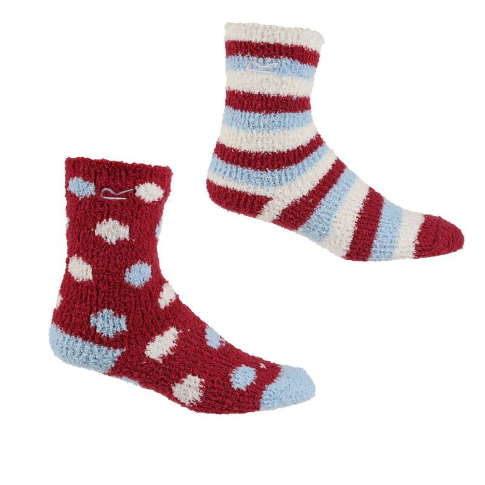 Regatta Childrens/Kids Cosy Boot Socks Set (Pack of 2) / Cherry Pink/Light Blue/